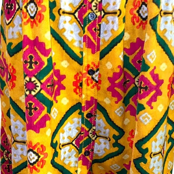 Rachel by Rachel Roy button up shirt dress, unique colorful print, sz 6 - Picture 6 of 9